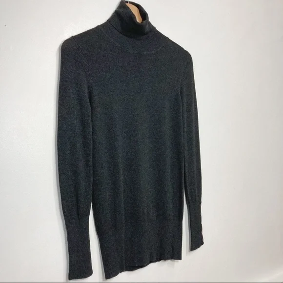 Zara Charcoal Gray Rayon Blend Turtleneck Size L - Picture 7 of 7